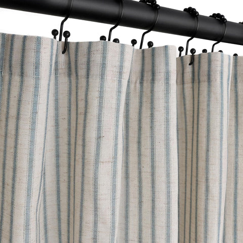 CasaTena front view showing heirloom blue farmhouse curtain benefits style