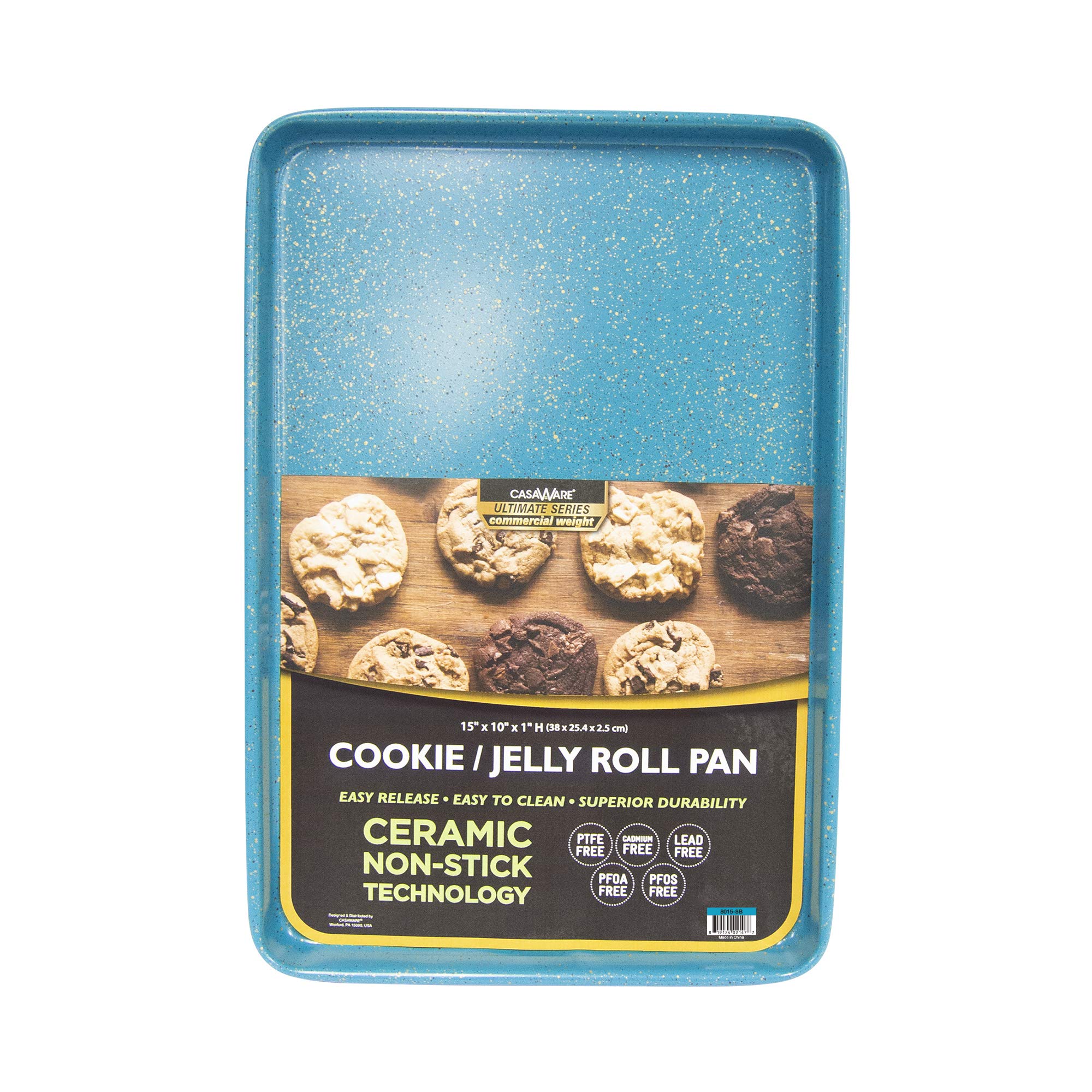 casaWare cookie sheet in use with baked cookies demonstrating easy release
