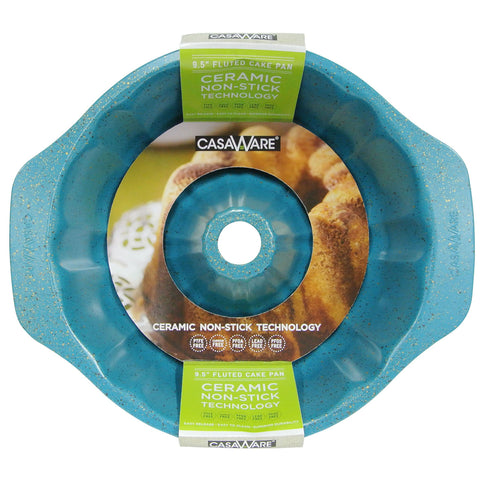 casaWare front view of fluted cake pan showing fluted shape and easy release benefit