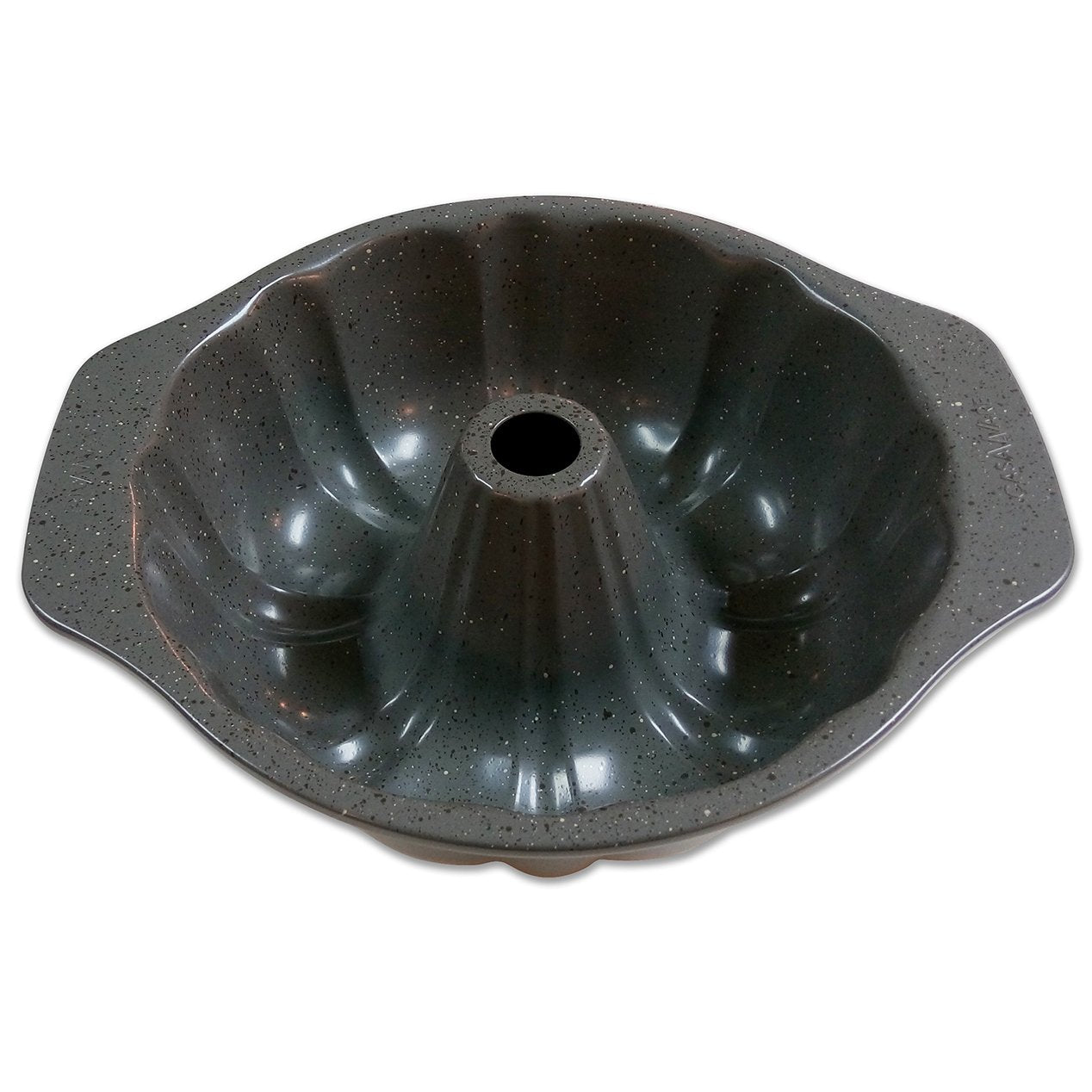 casaWare close-up of ceramic coating texture and flecks, durable nonstick surface benefit