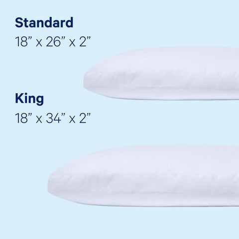 Casper down pillow on made bed lifestyle scene demonstrating cozy comfort and breathable sleep
