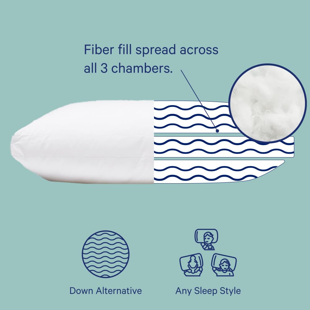 Casper pillow cotton percale cover close-up highlighting breathable, cool surface benefit