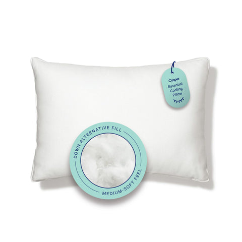 Casper Essential pillow front view showing shape and supportive loft