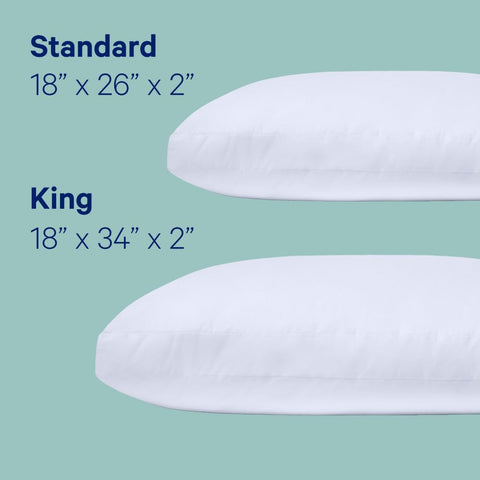 Two Casper pillows styled on a made bed illustrating all-position comfort and bedroom appeal