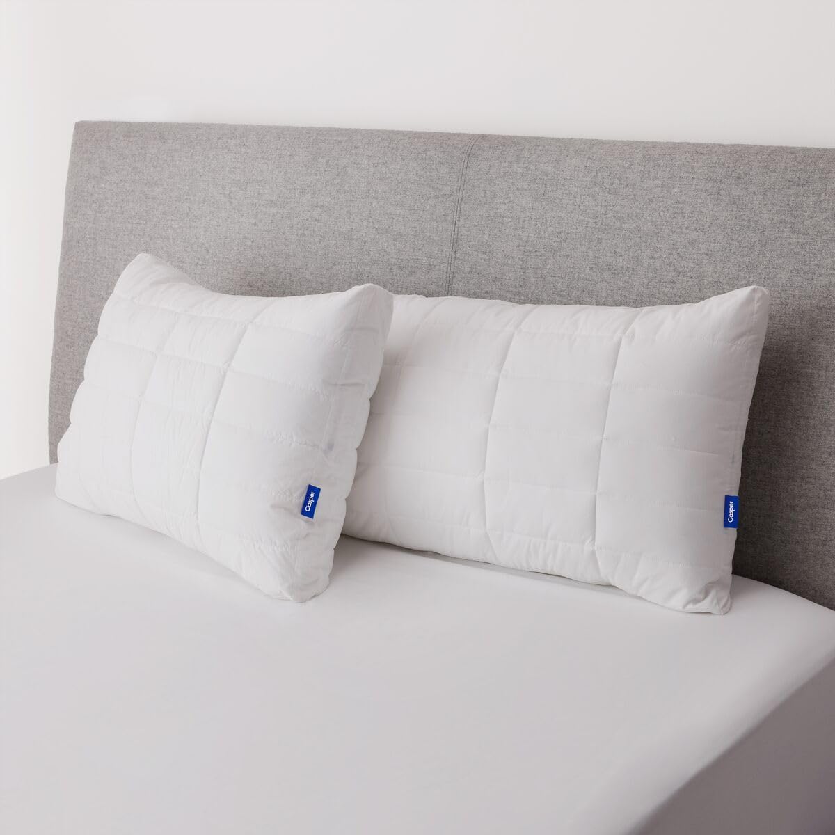 Casper pillow washcare label showing machine-washable, easy-care benefit