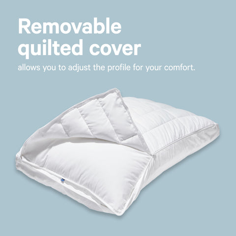 Casper removable inner pillow detail demonstrating adjustable loft benefit