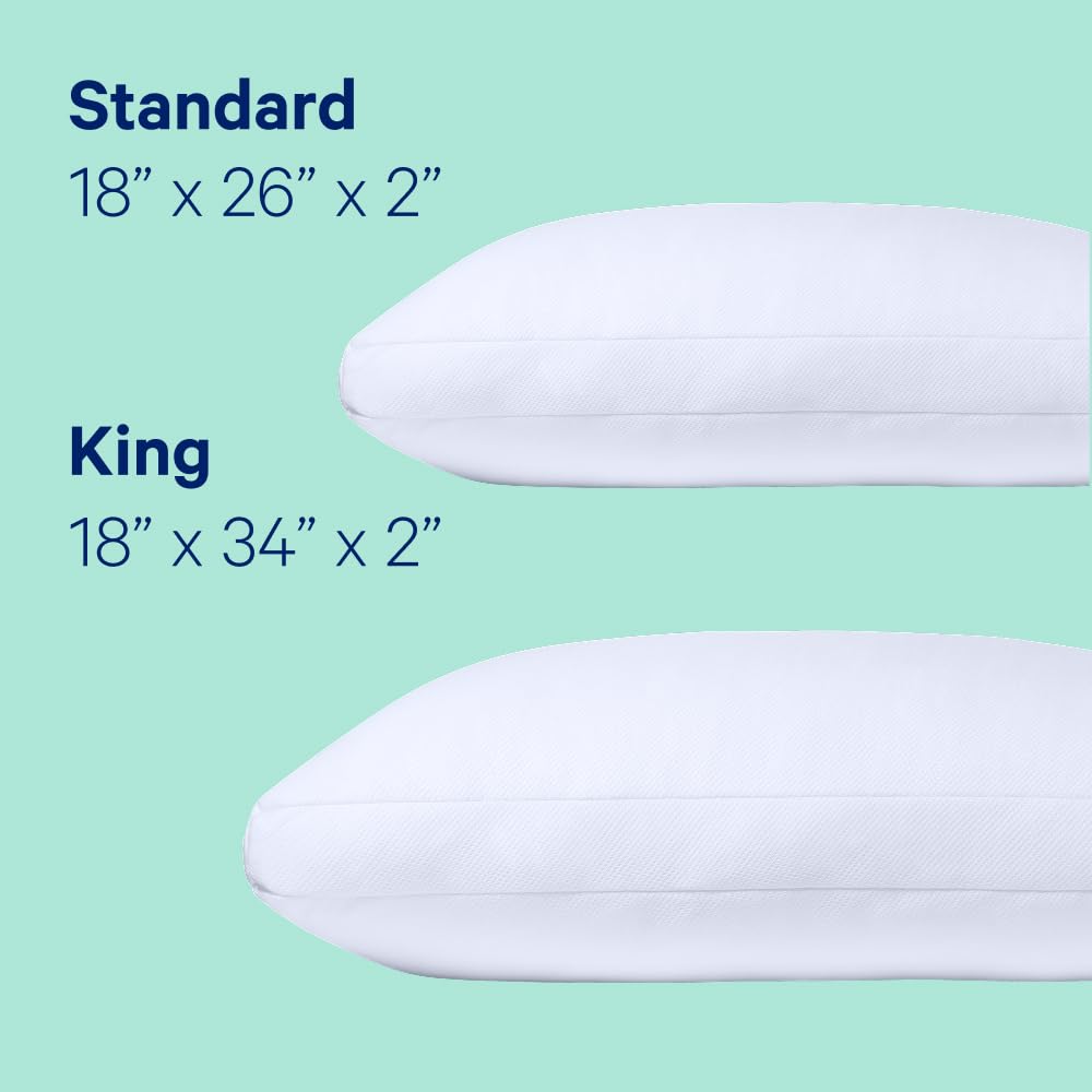Casper pillow on king bed in bedroom scene showing comfort and restful setting benefit