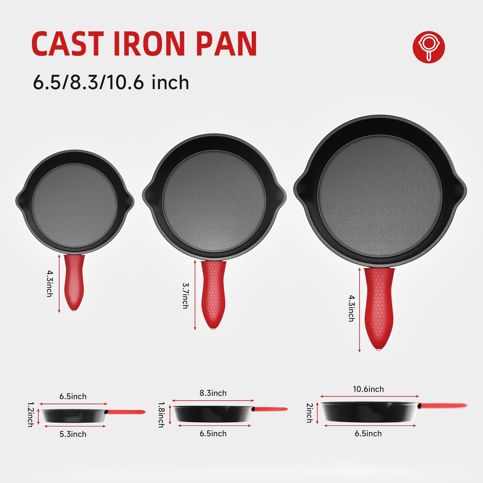 Close-up of cast iron surface texture showing pre-seasoned nonstick benefit