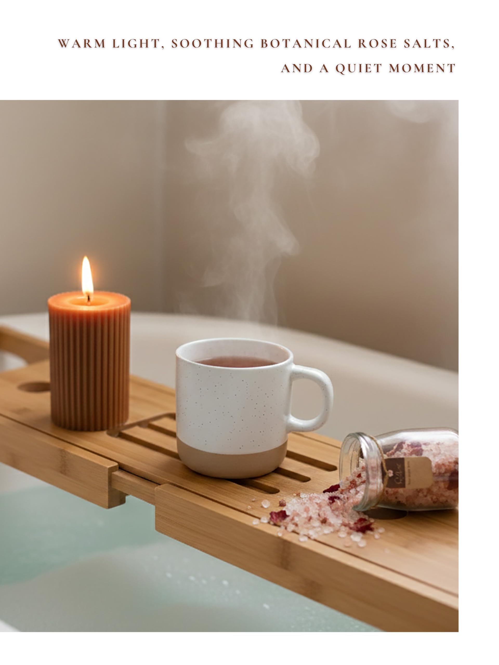 CASTATEO rose bath salts jar for soothing spa-like soaks