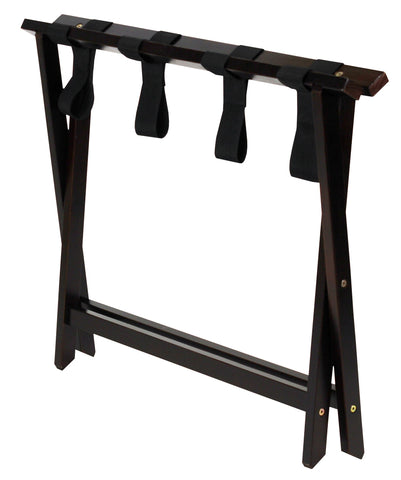 Casual Home luggage on rack in bedroom enabling easier packing