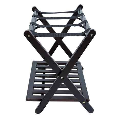 Casual Home luggage rack lower shelf detail displaying extra storage option