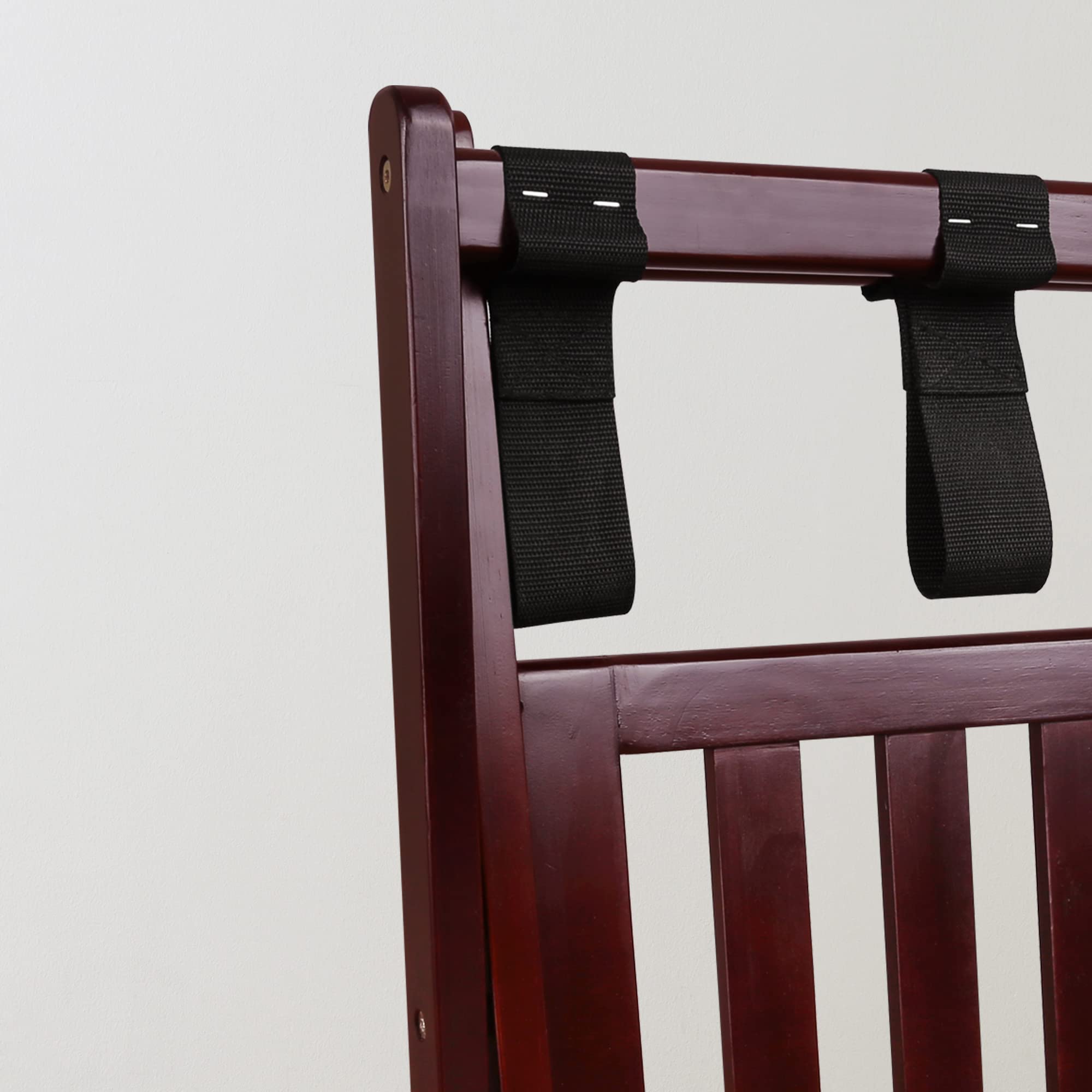 Casual Home luggage rack holding shoes on lower shelf keeping floors clear
