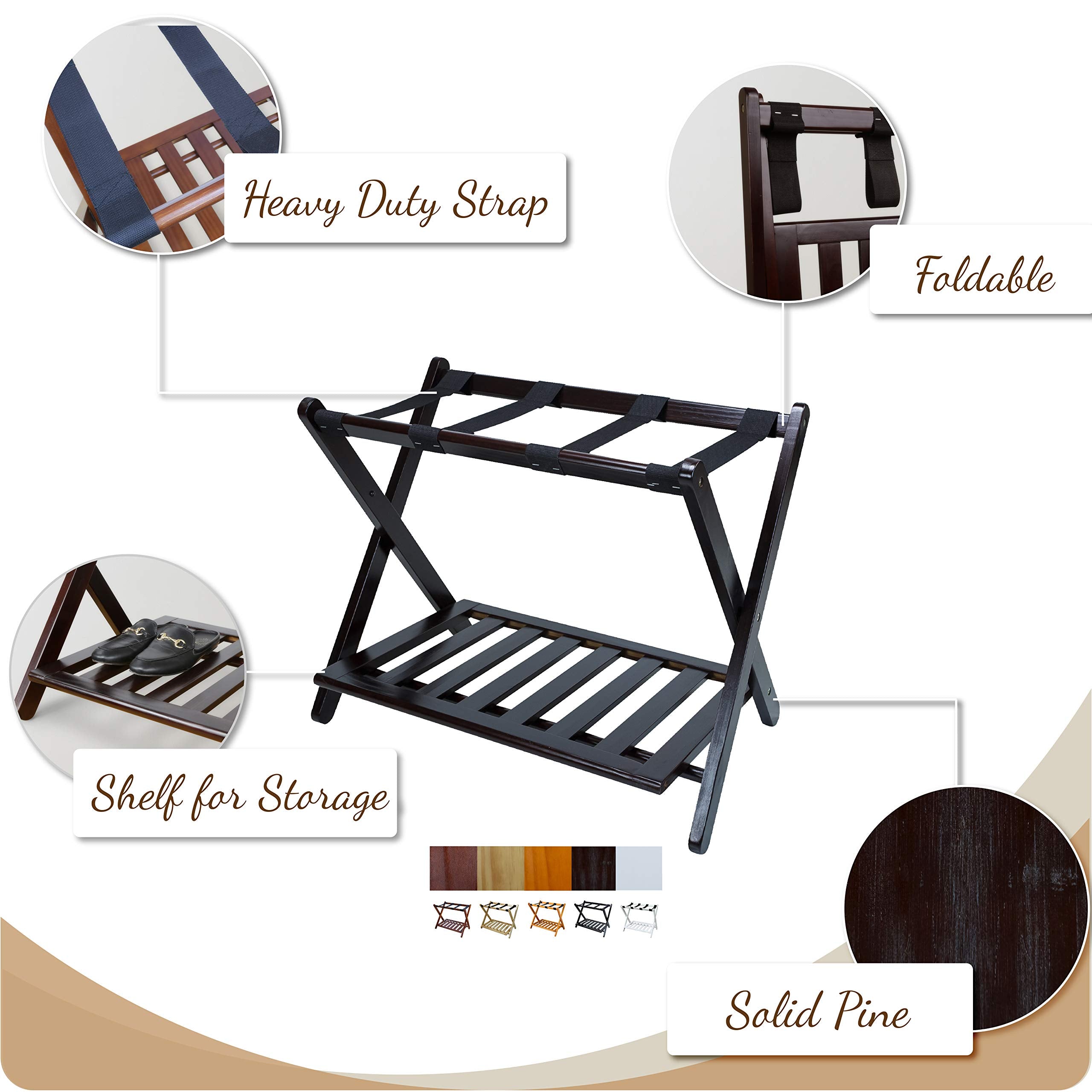 Casual Home lower shelf detail holding shoes and providing extra storage
