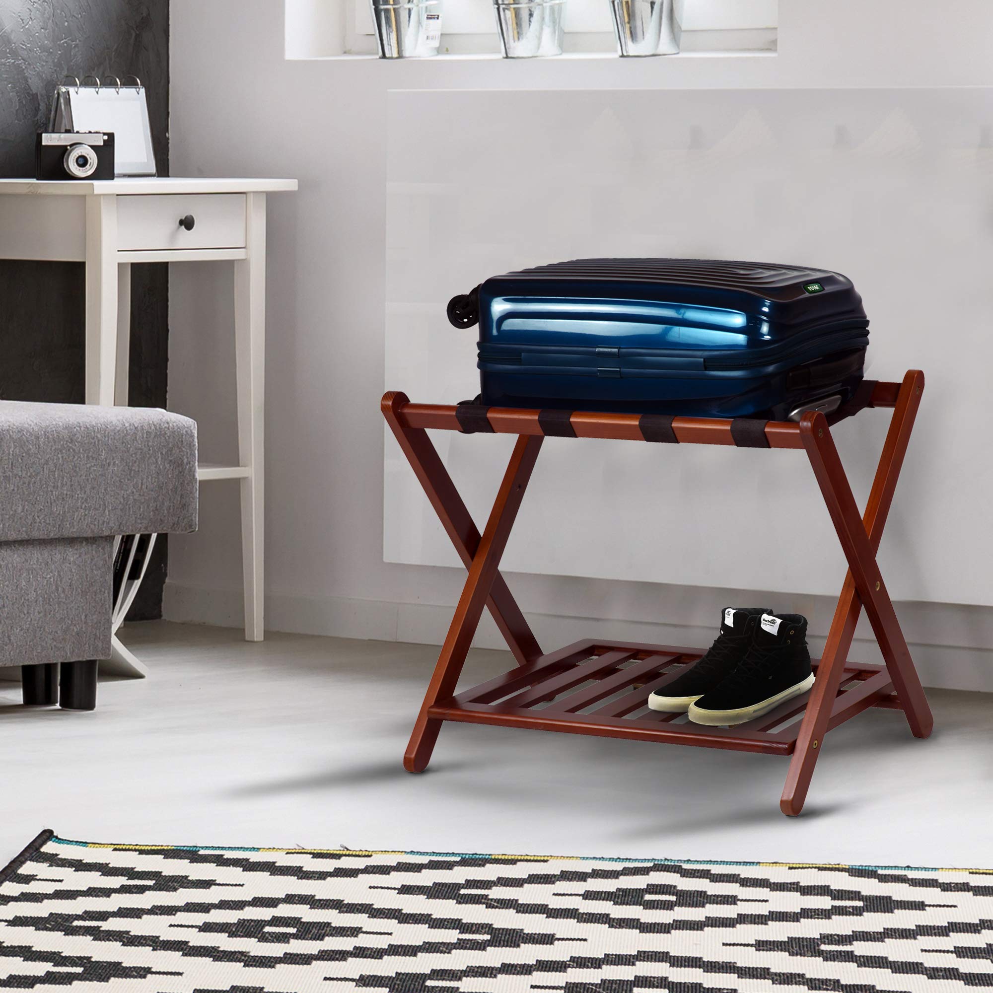 Casual Home lower shelf detail storing shoes and keeping floor clutter-free
