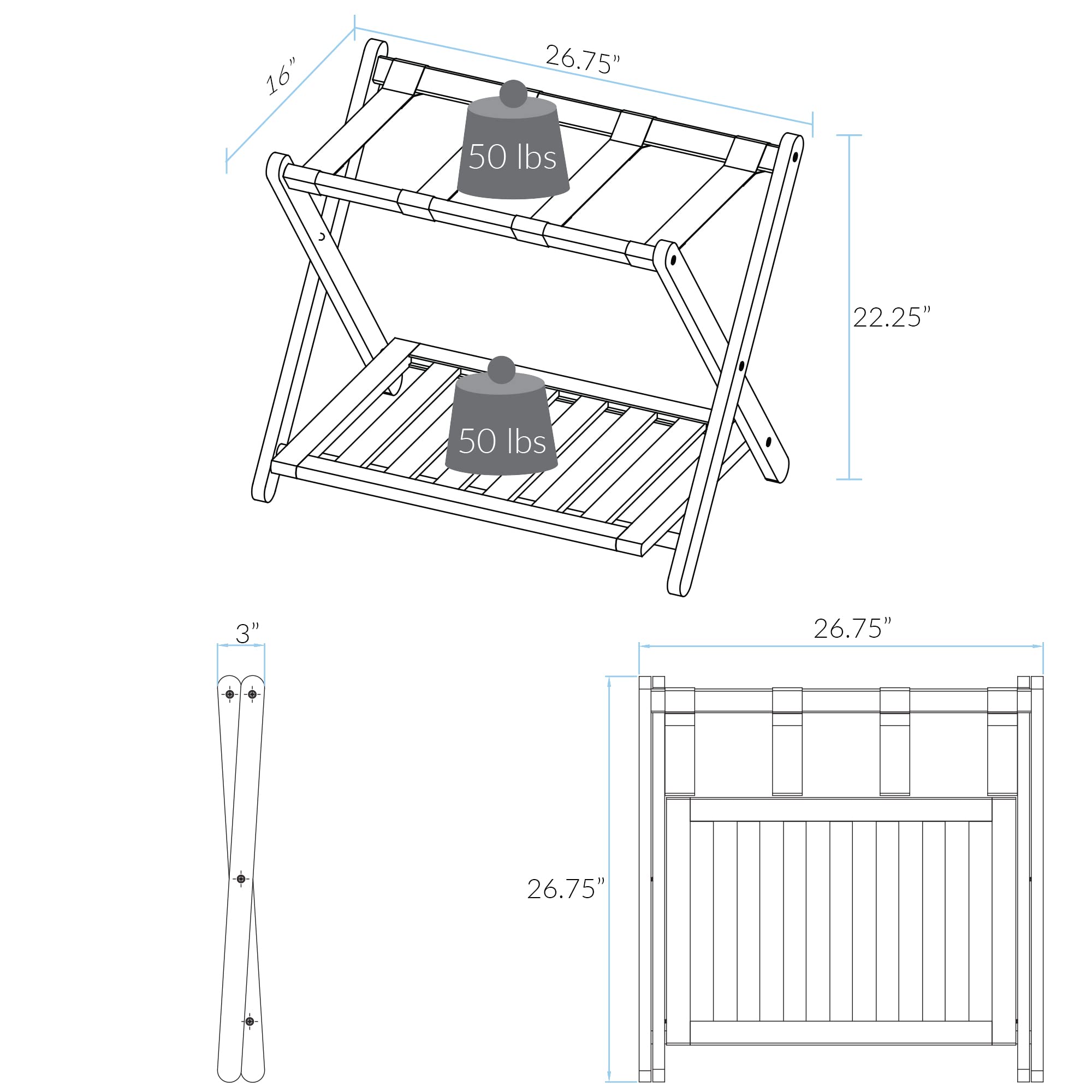 Casual Home straps reinforcement close-up adding support and luggage security
