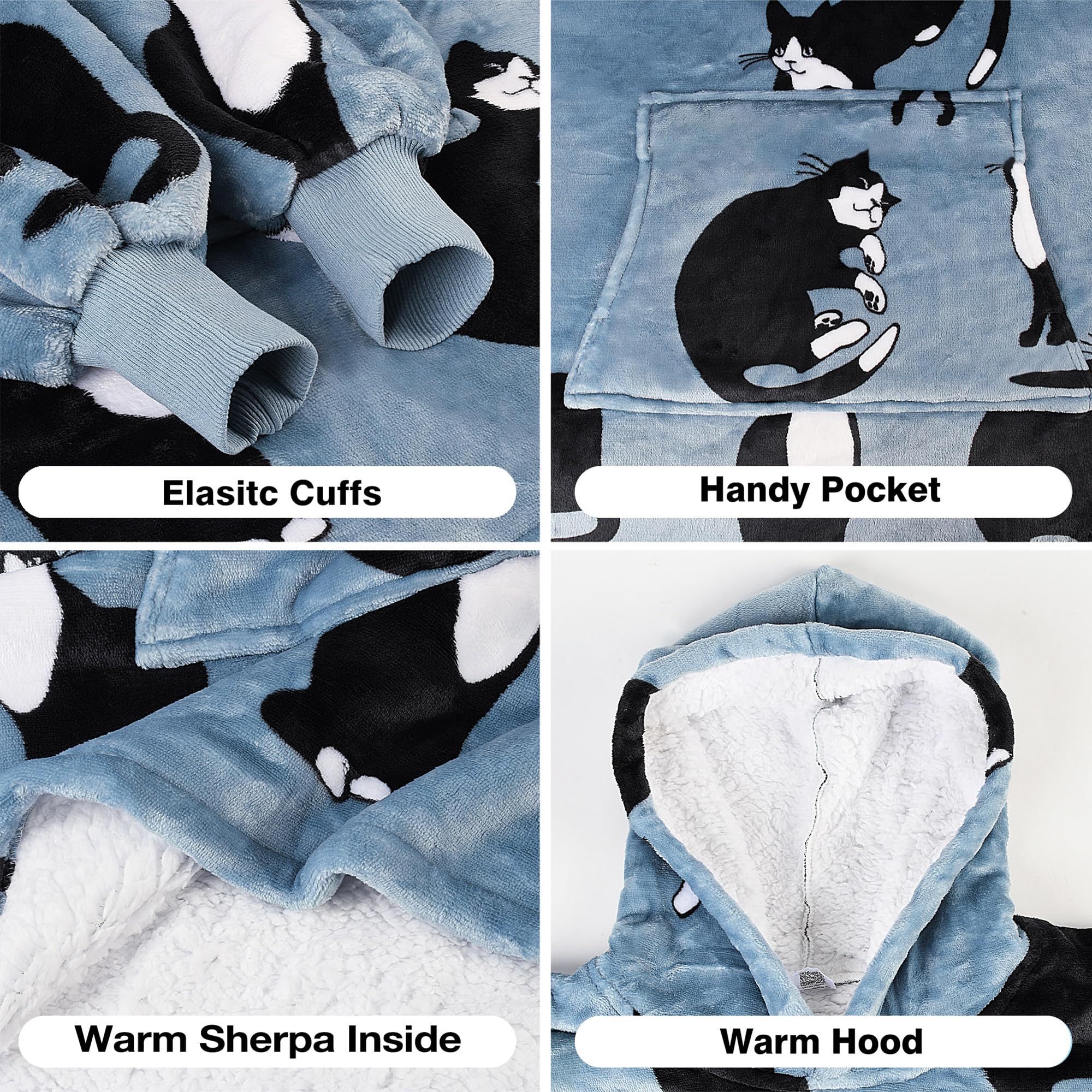 Catalonia cat hoodie kangaroo pocket detail for snacks and hand warmth