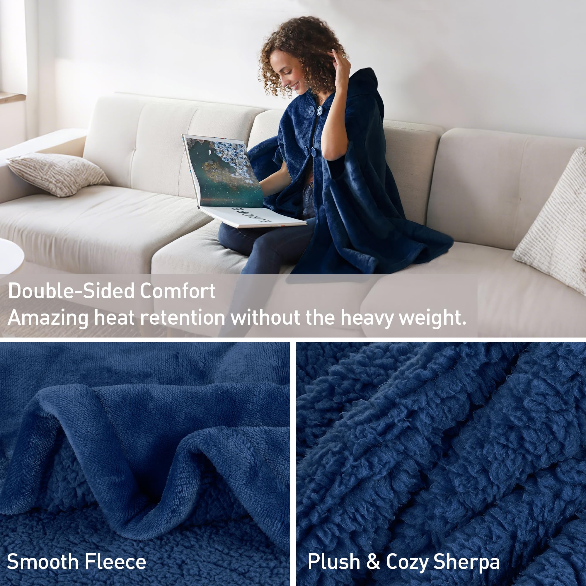 Catalonia flat lay folded poncho showing texture and easy packing for travel