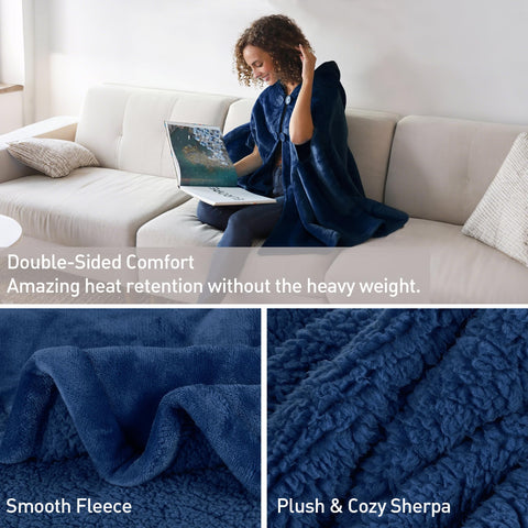 Catalonia flat lay folded poncho showing texture and easy packing for travel