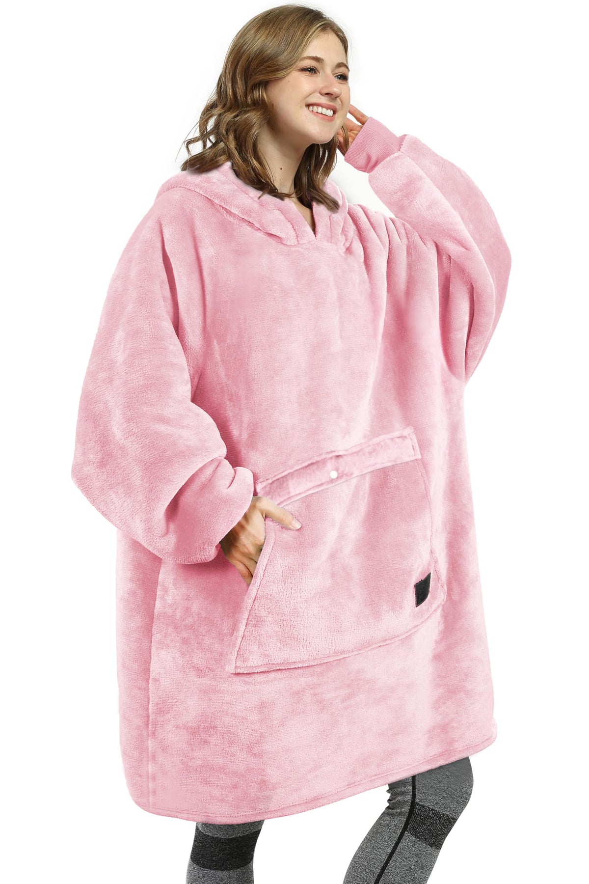 Catalonia front view of oversized hoodie blanket showing roomy fit and cozy look