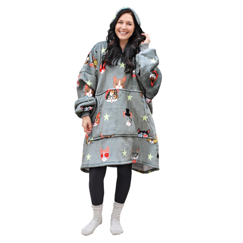 Catalonia front view with hood up showing full coverage and cozy fit