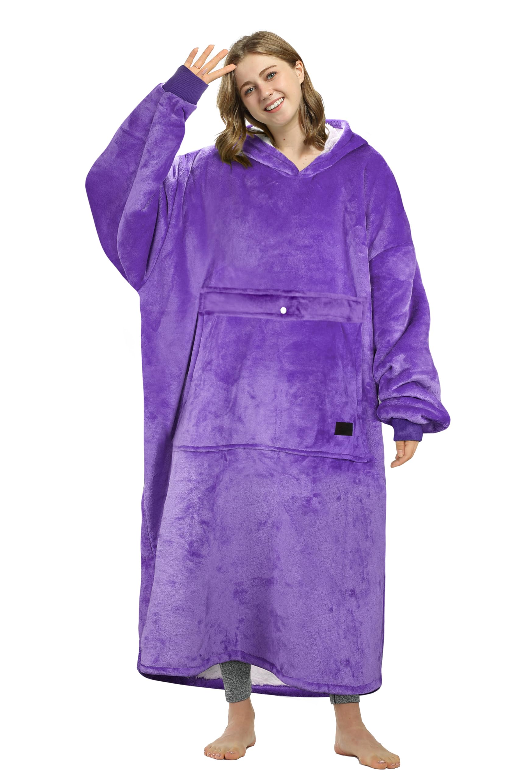 Catalonia front view wearable blanket showing full coverage and cozy warmth