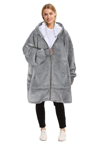 Catalonia front view oversized hoodie blanket showing full coverage and cozy look