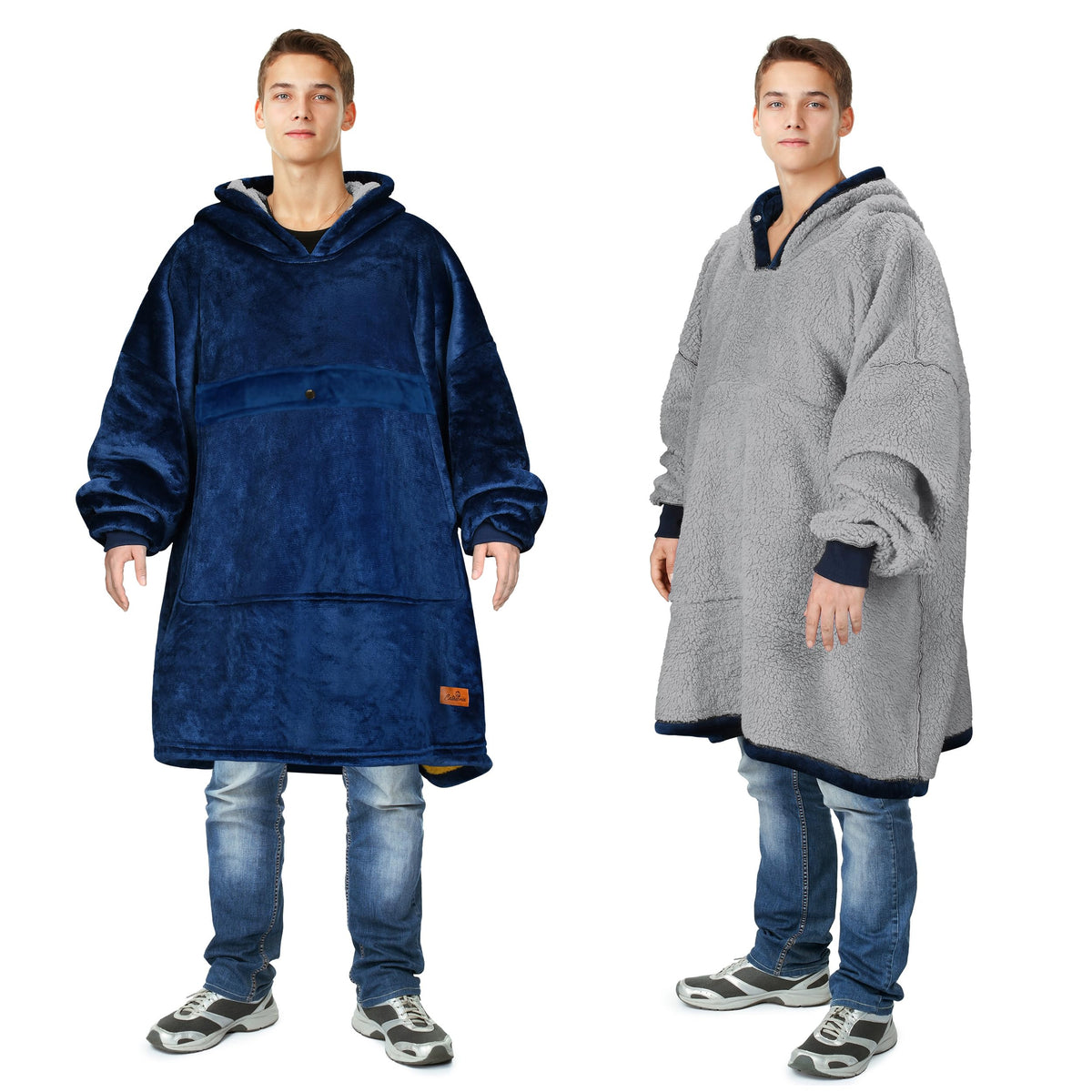 Catalonia front view wearable hoodie blanket showing oversized fit and warmth