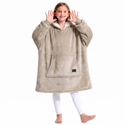Catalonia front view of oversized hoodie blanket showing full coverage and cozy look