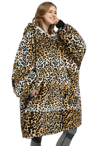 Catalonia oversized Sherpa hoodie blanket front view showing full coverage and cozy hood
