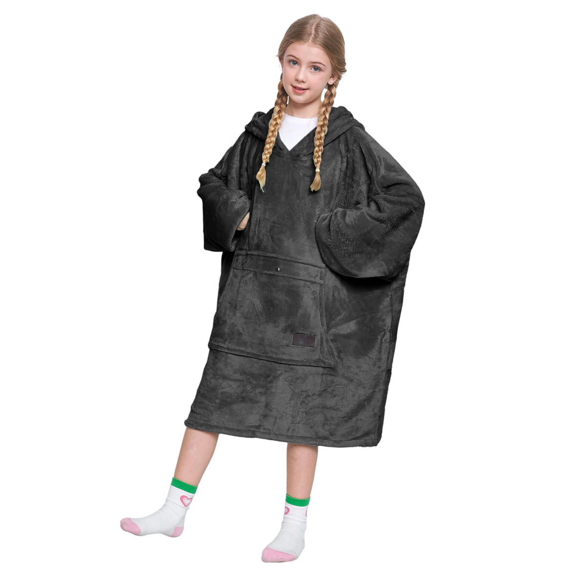 Catalonia oversized hoodie blanket front view showing full coverage and cozy hood