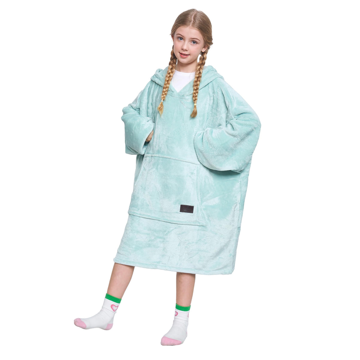 Catalonia kids oversized hoodie blanket front view showing full coverage and comfy fit