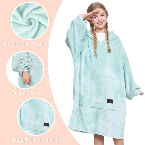 Catalonia wearable blanket in use on couch demonstrating relaxed comfort for kids