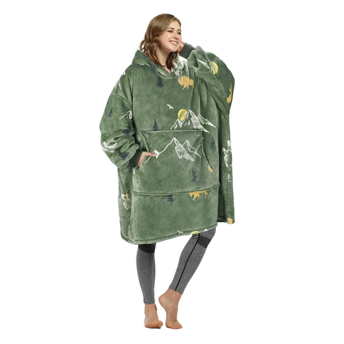 Catalonia front view showing oversized wearable comfort and cozy warmth