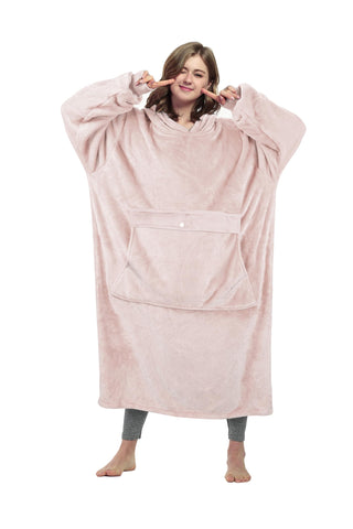Catalonia oversized blanket hoodie front view showing roomy fit and hood for cozy warmth