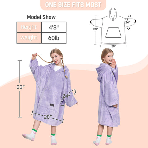 Catalonia hoodie blanket next to ruler showing oversized dimensions and coverage