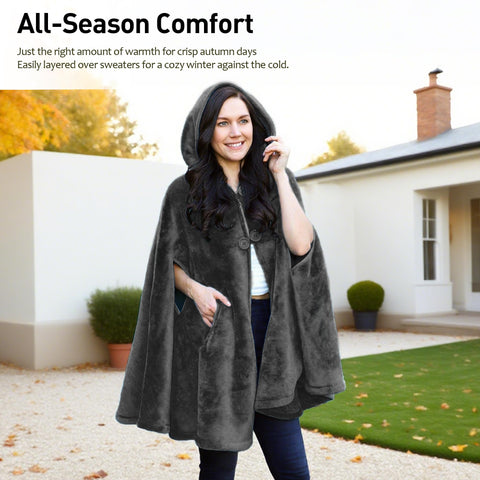 Catalonia poncho pocket detail with roomy pockets for phone and keys