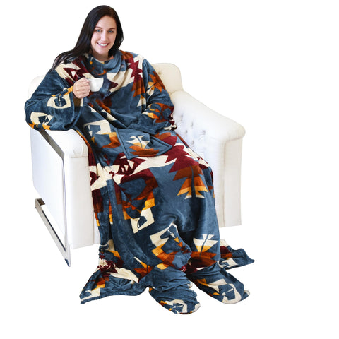 Catalonia wearable blanket front view showing full coverage and cozy fit