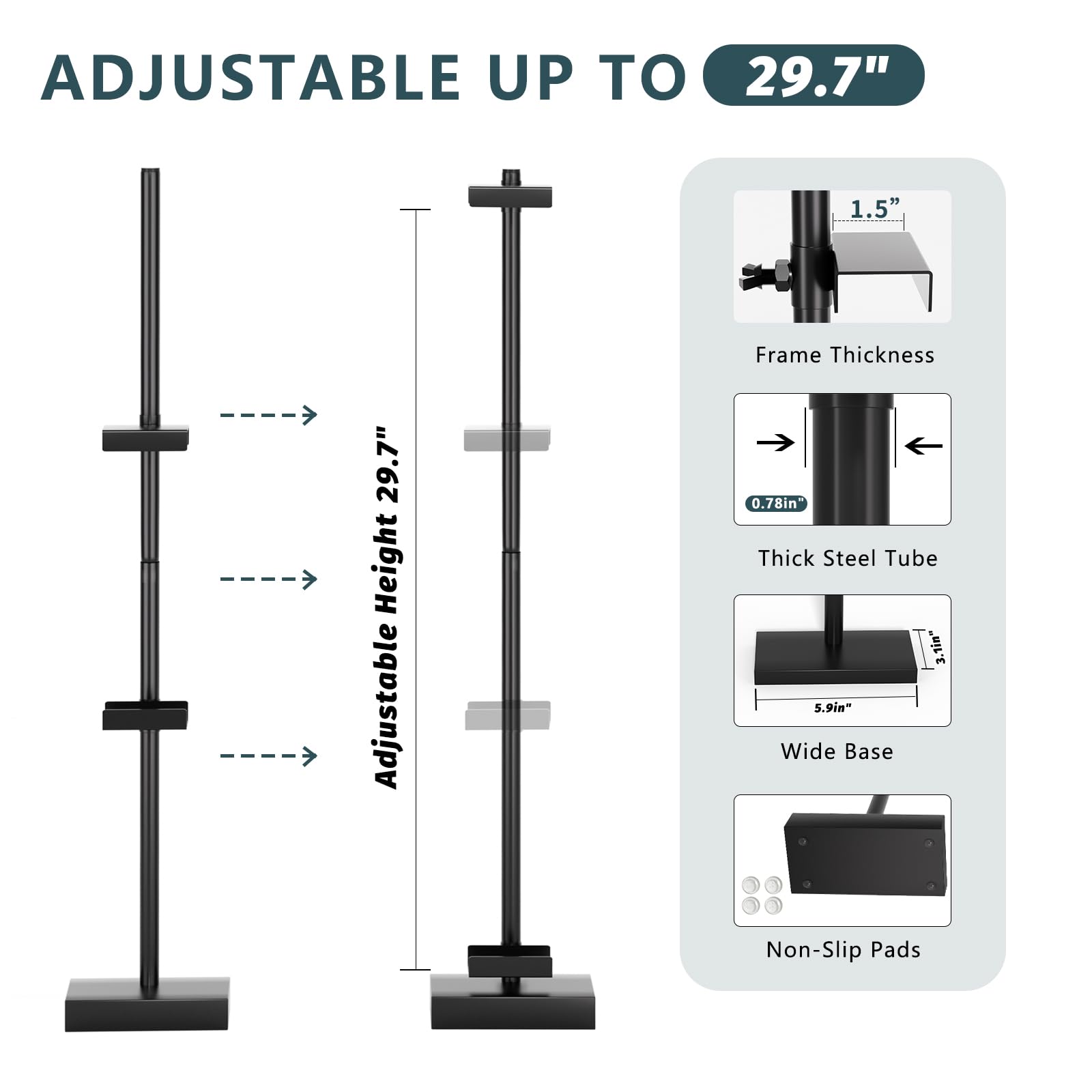 Cathyeen easel holding a horizontal frame, displaying clear tabletop presentation