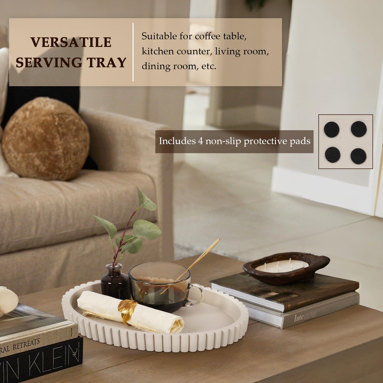 Cathyeen tray on coffee table vignette organizing decor and creating a neat focal point