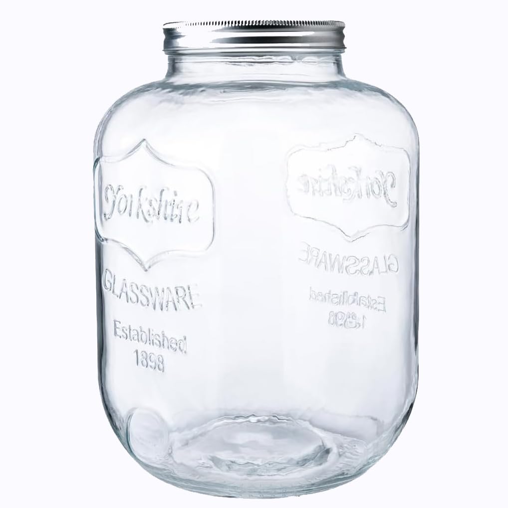CATPOWER front view of large glass jar showing capacity and clarity