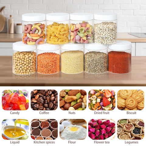 Catsayer jars arranged in kitchen shelf to illustrate space-saving organization benefit