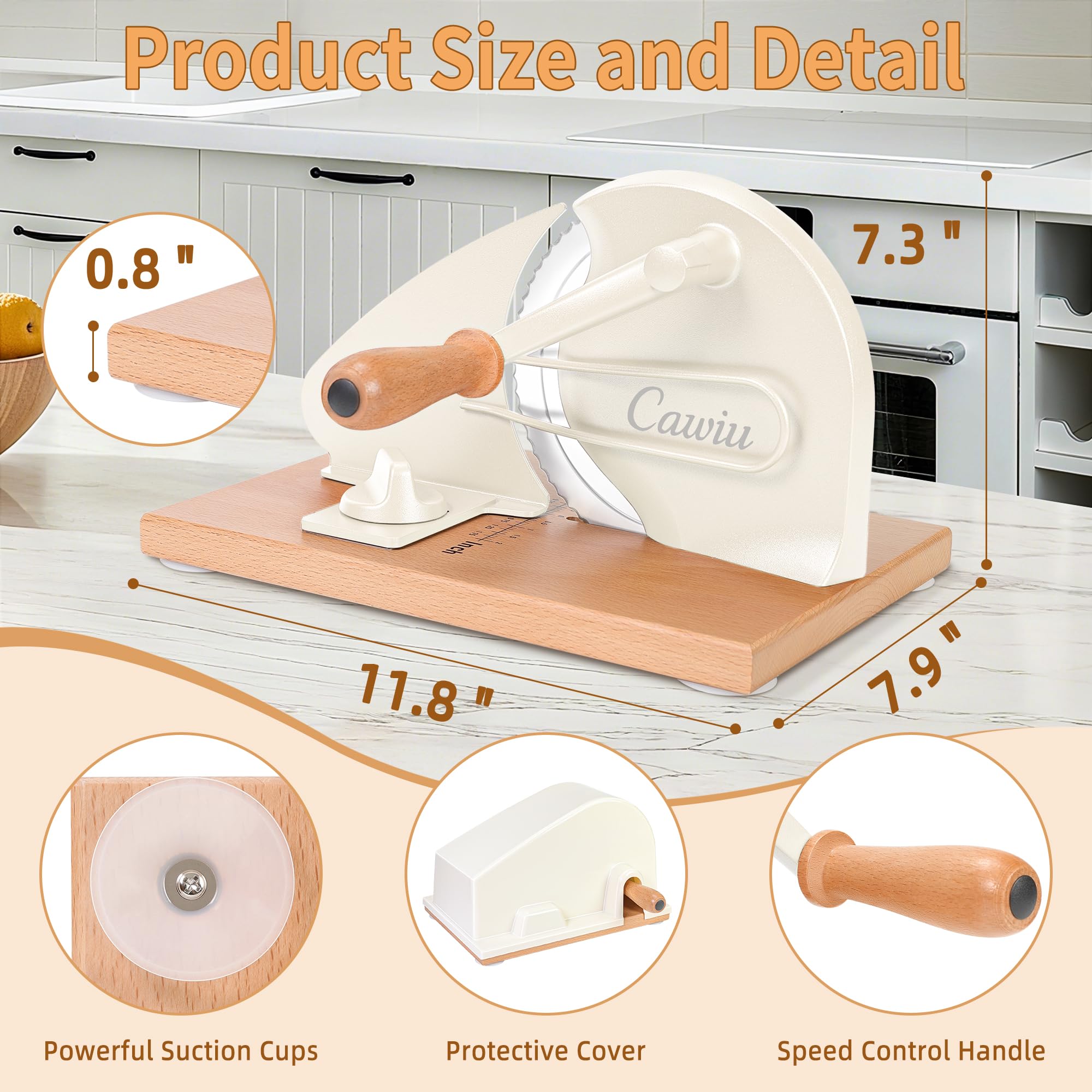 CAWIU blade and metal guide close-up demonstrating smooth, jam-free cutting