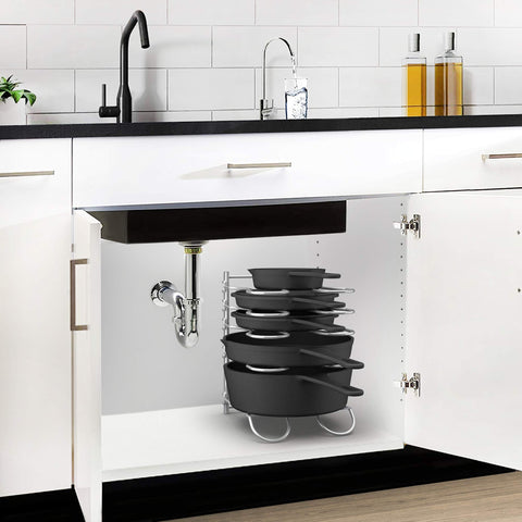 CAXXA on kitchen counter in lifestyle scene for neat cookware storage
