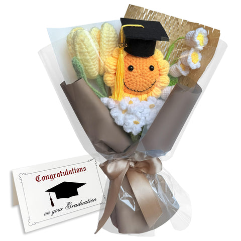 Cayiibe front view of packaged crochet bouquet showcasing gift-ready presentation