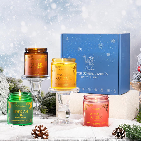C CACALOM candles in gift box ready to give as a seasonal present