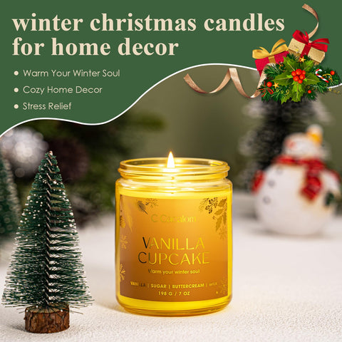 C CACALOM winter holiday candle lit scene creating warm festive atmosphere