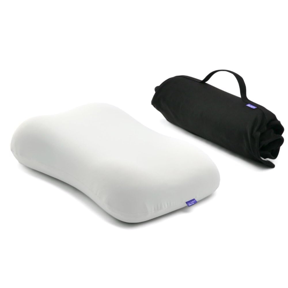 C CUSHION LAB travel pillow front view shows compact support and comfort