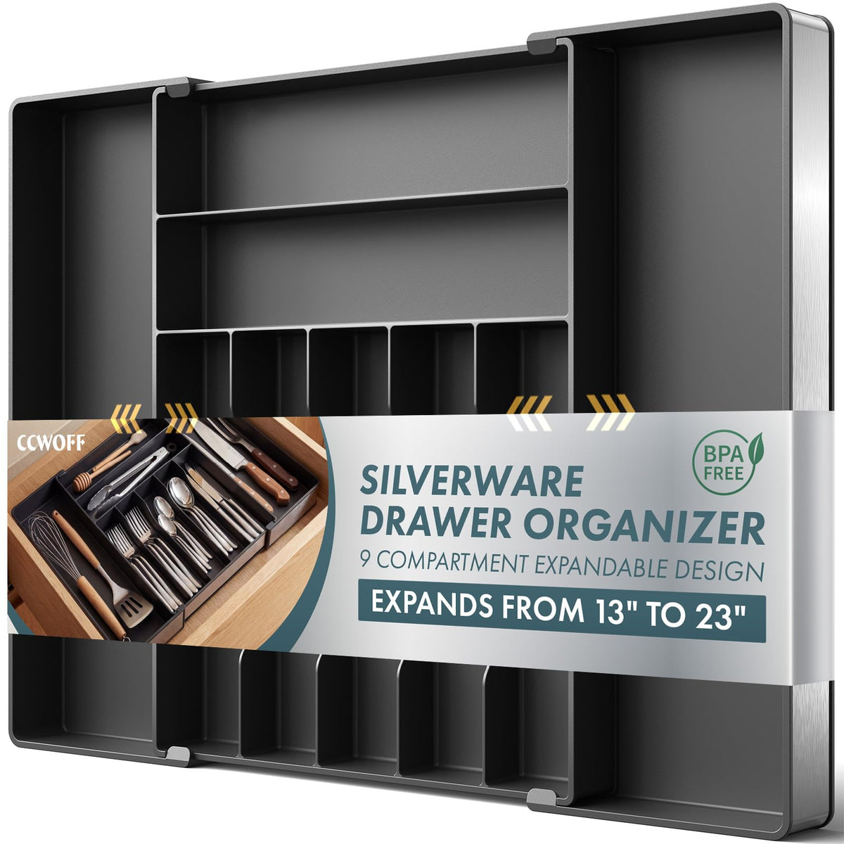 CCWOFF front view in drawer shows neat organization benefit