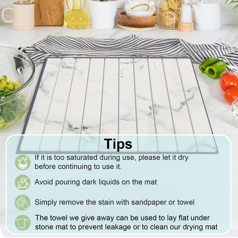 Cecnamt sanding tool beside mat to show easy restoration and prolonged absorbency