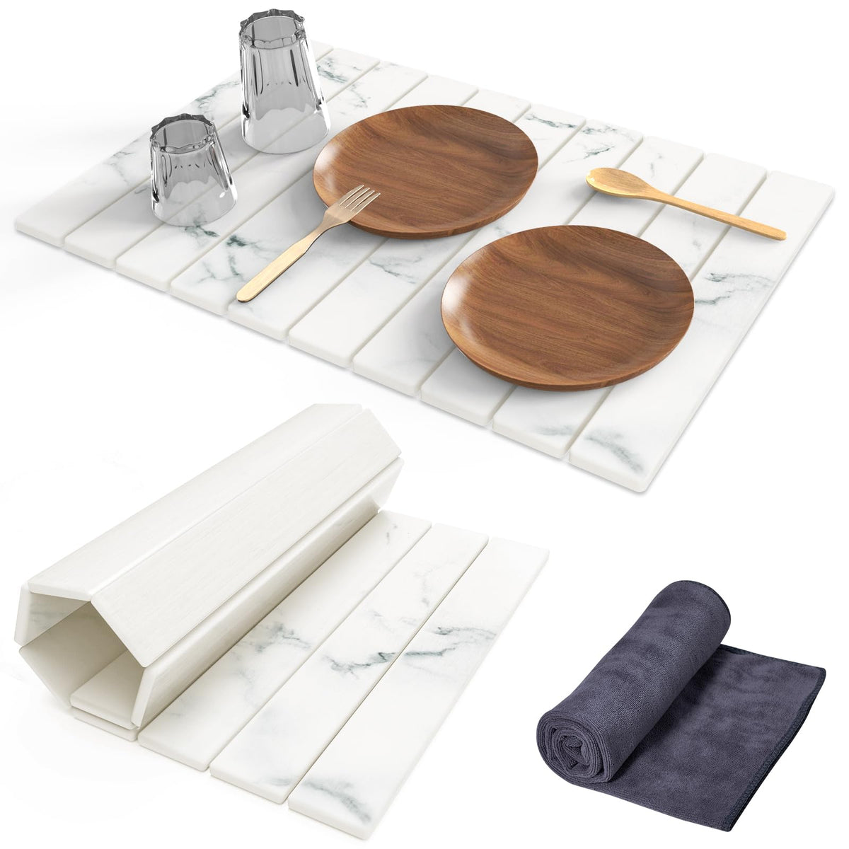 Cecnamt stone mat front packaging showing clean minimal design and benefit of quick drying